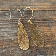 Long Golden Teardrop Earrings