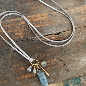 Dakota Necklace / Silver+Blue