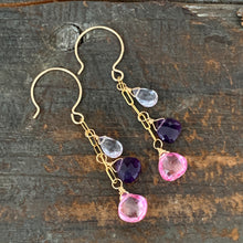 Gem Trio Earrings - Amethyst