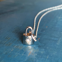 Starburst Padlock Pendant / Silver