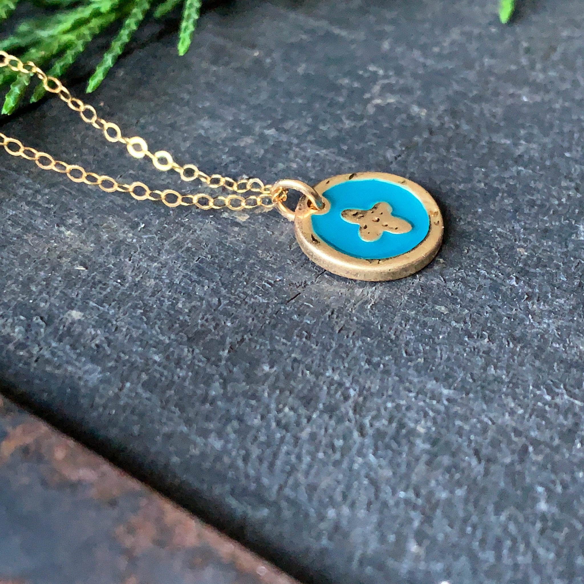 Light Blue Enamel Cross Necklace – Jennifer King Designs