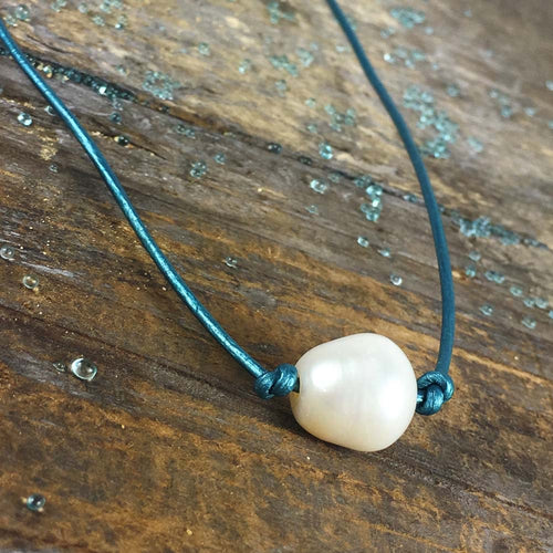 Aqua Pearl Necklace