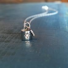 Starburst Padlock Pendant / Silver