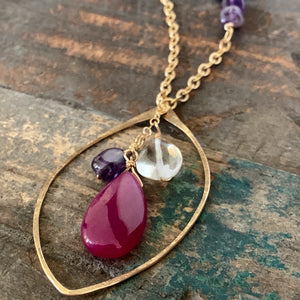 Capri Necklace Gold/Purple