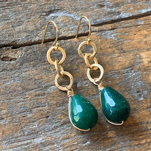 Eve Earrings | Green Jade