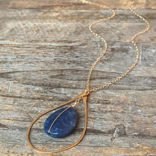 Eden Necklace/ Teardrop-Navy