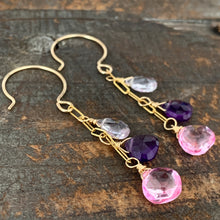 Gem Trio Earrings - Amethyst