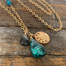 Long Charm Trio Necklace / Turquoise