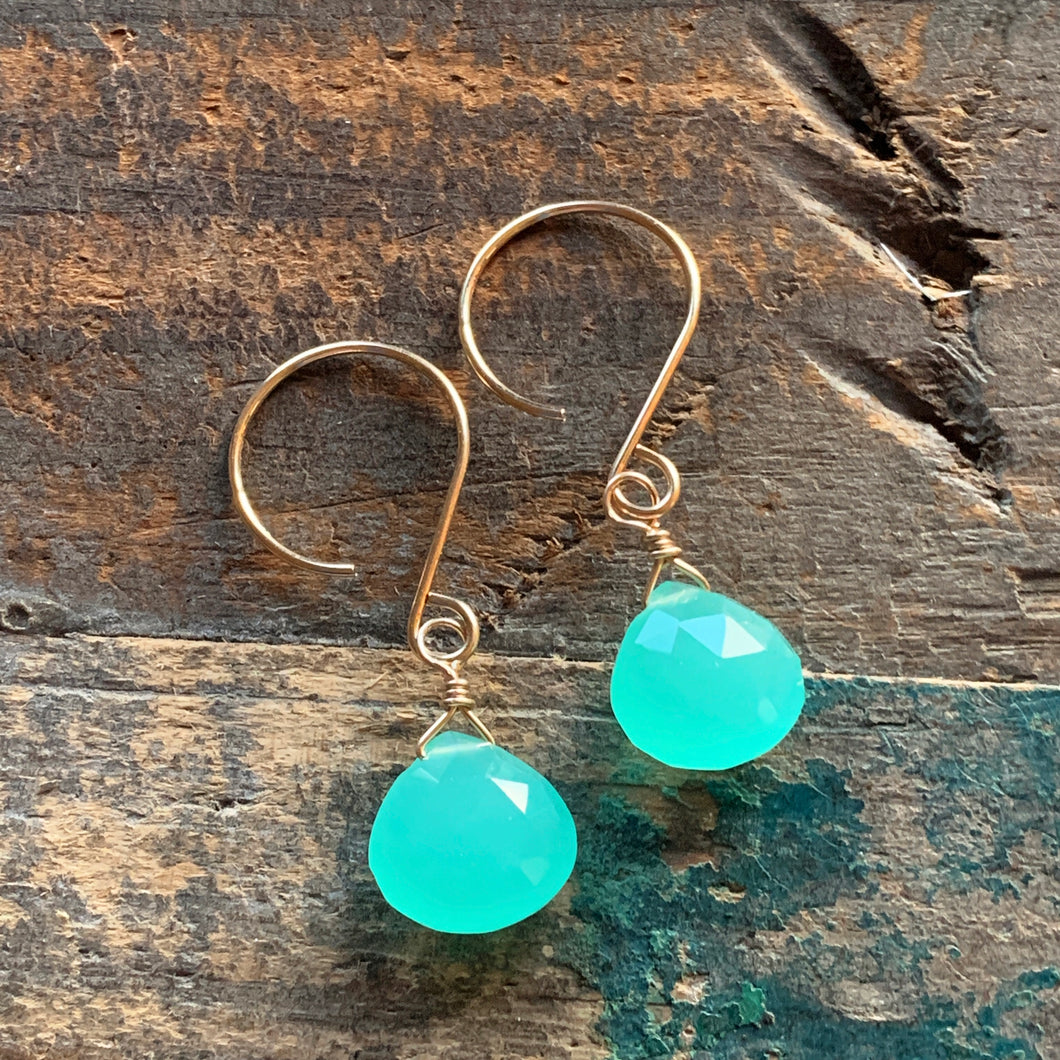 Gem Drop Earrings / Aqua