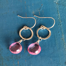 Sarina Earrings / Silver + Pink
