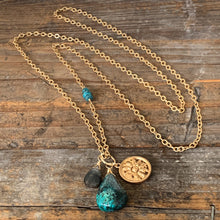 Long Charm Trio Necklace / Turquoise