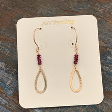 Quest Earrings / Open Teardrop • Garnet