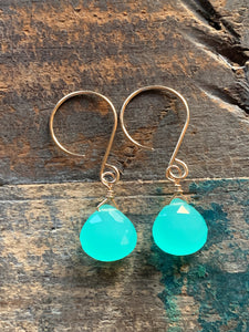 Gem Drop Earrings / Aqua