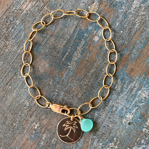 Palm Tree Charm Bracelet