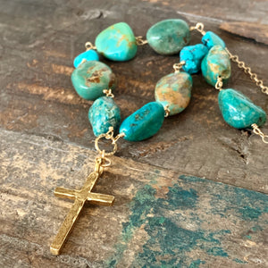 Turquoise Cross Necklace